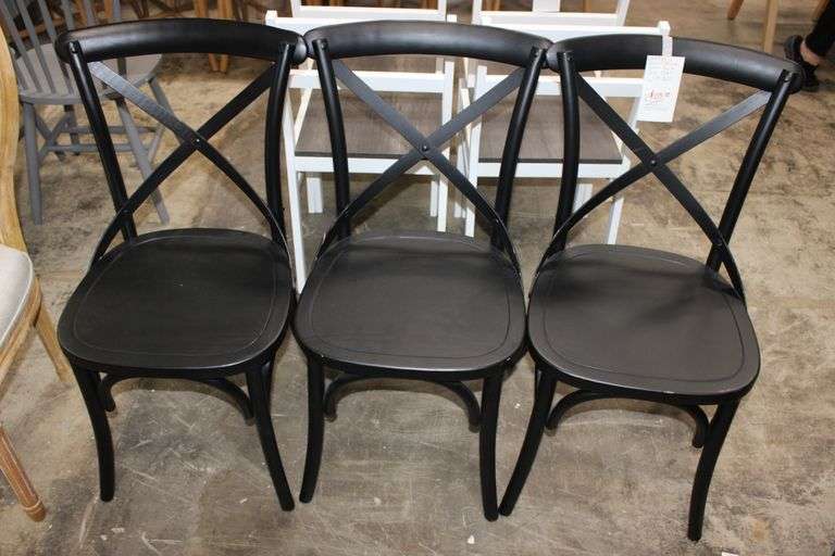 Set of Three Black Side Chairs