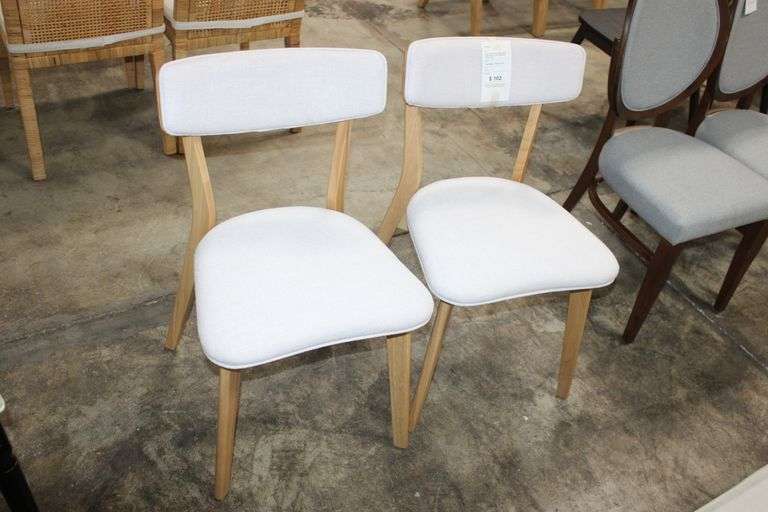 Beige & Oak Dining Chairs