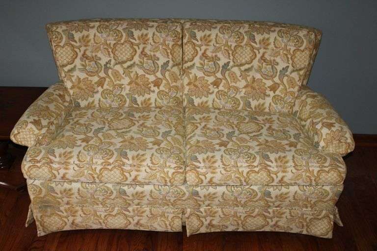 Gold Floral Loveseat