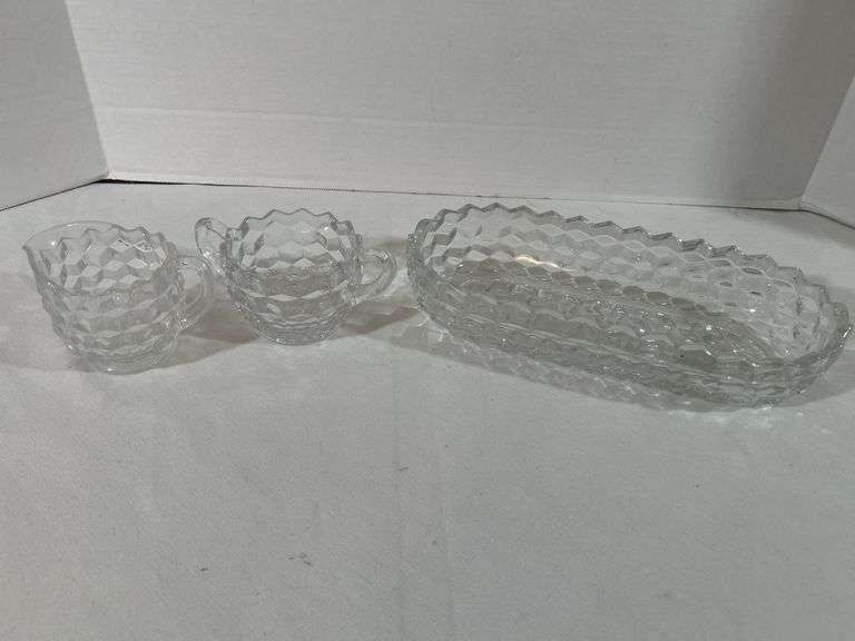 Fostoria Glass Creamer & Sugar