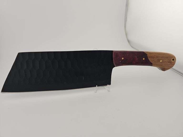 Carbon Steel Black Patterned Chef Butcher Knife