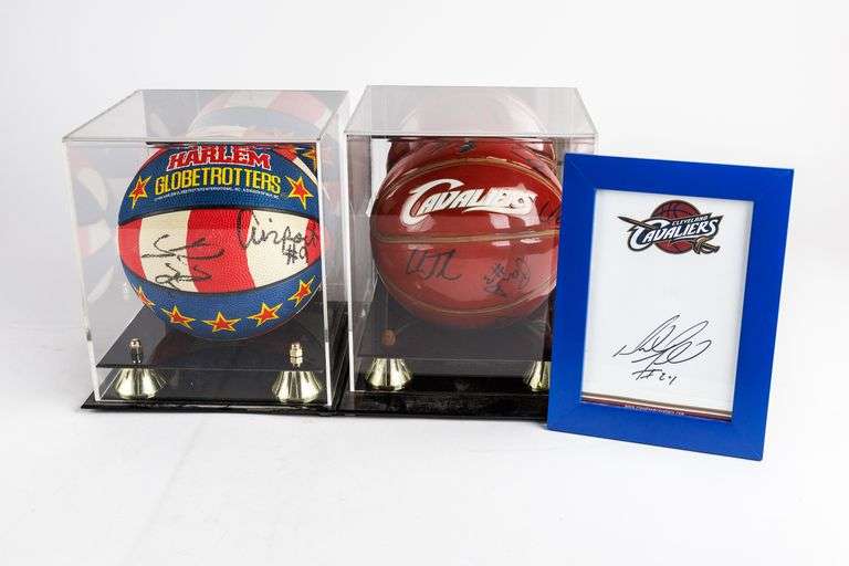 Signed Basketball Memorbilia- Globetrotters 2005, Cleveland Cavaliers 2004, Donyell Marshall