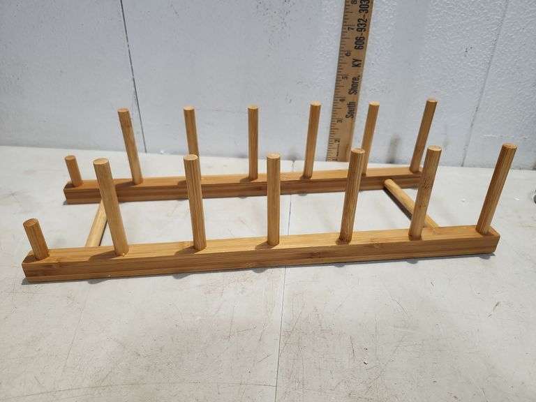 New In Package Bamboo Wooden Dish Rack/Wall Hook