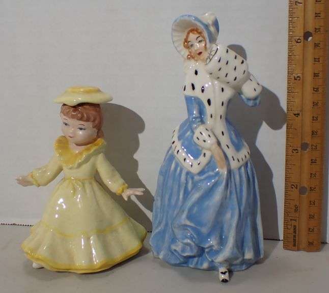 Two Ceramic Statues - Hand painted - Signed on base - Dated 1954 & 1961