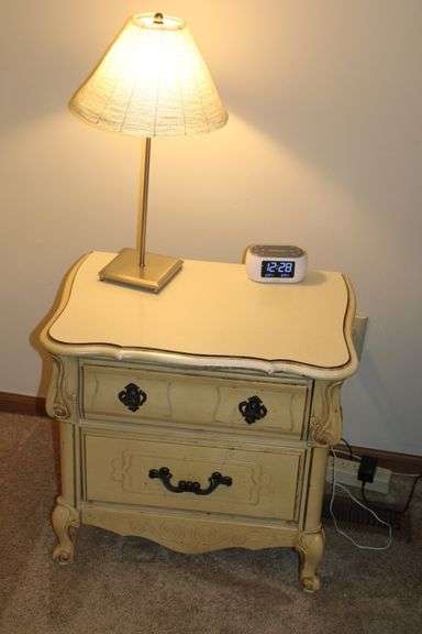 French Provincial Bedside Chest & Contents