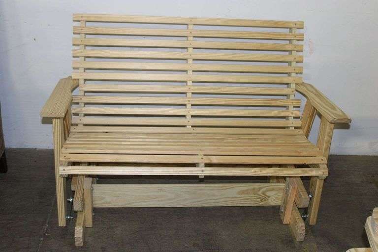 New Amish Built Slatted Glider Bench