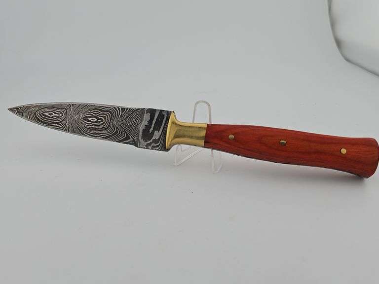 Damascus Dagger w/ Leather Sheath