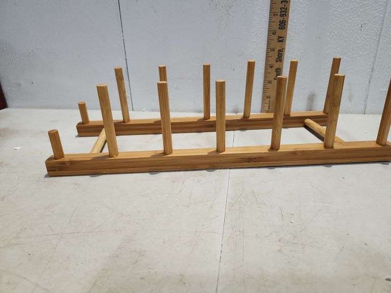 New In Package Bamboo Wooden Dish Rack/Wall Hook