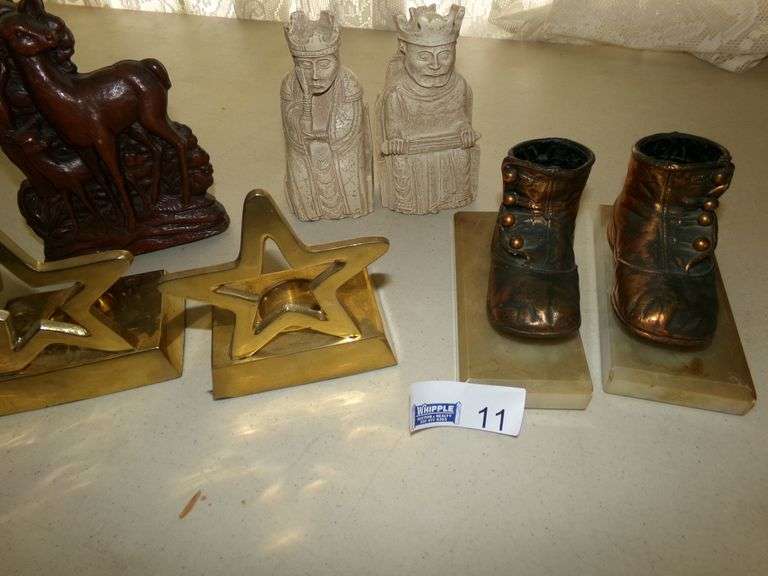 3 Sets Of Book Ends & Misc.