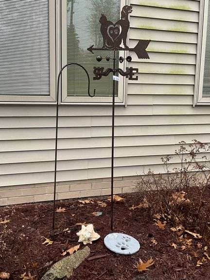 Wind Mill, Shepherds Hook, Wind Chimes, Shell.