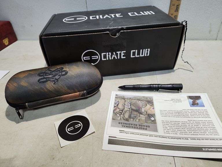 New Sofrep's Crate Club Panthera Hard Case (For Glasses), Tactical Pen & Sticker