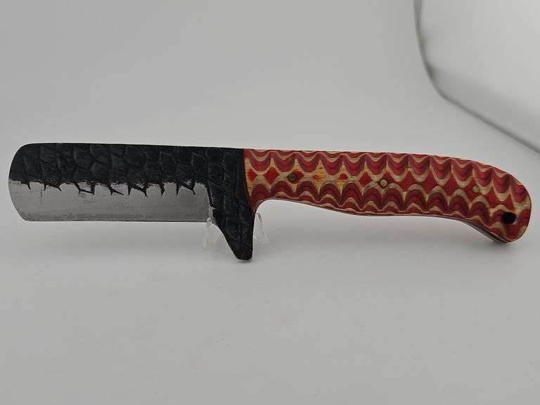 Carbon Steel CowBoy / Bull Cutter Knife w/ Leather Sheath