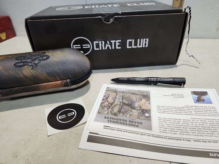 New Sofrep's Crate Club Panthera Hard Case (For Glasses), Tactical Pen & Sticker