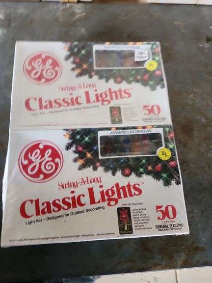 2 Boxes in Plastic General Electric Strings Along Classic Lights