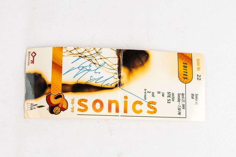 Nate McMillan Signed Ticket- Sonics