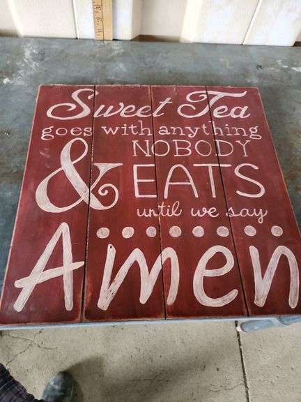 Sweet Tea Wood Panel Wall Sign 18'' x 18''