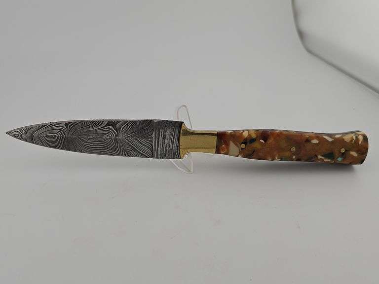 Damascus Dagger w/ Leather Sheath