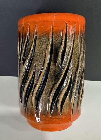Mid Century Italian Art Pottery Lava Flame 6" Vase