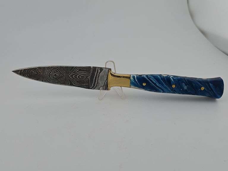 Damascus Dagger w/ Leather Sheath