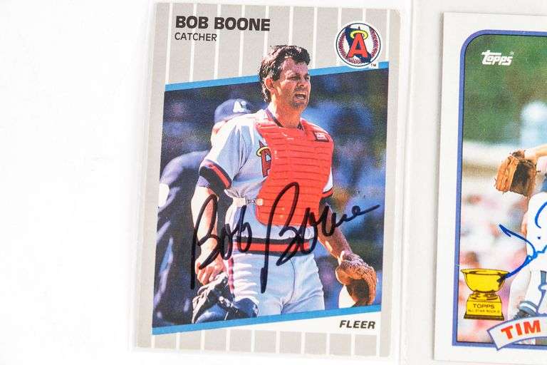 Autographed MLB Baseball Cards- Boone, Dent and Belcher