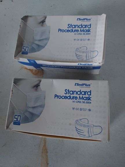 2 Boxes Standard Procedure Masks Both are Open