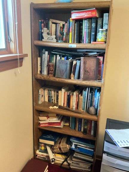 Bookshelf w/ Books & Knick-Knacks - Fair Condition.