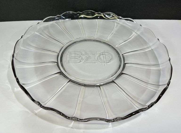Elegant Glass Beta Sigma Phi Sorority 14" Serving Plate