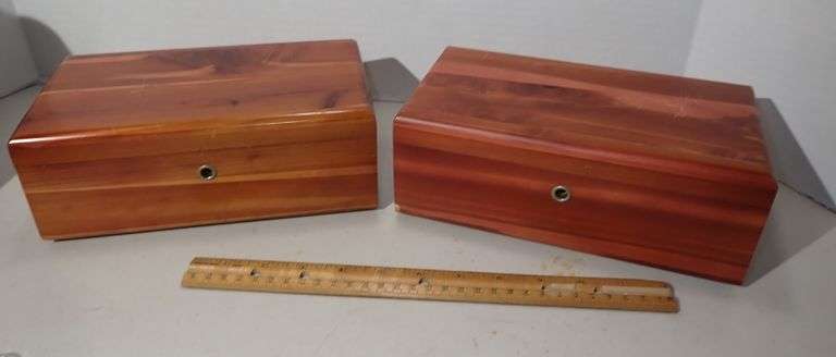 TWO Vintage Mini Lane Cedar Chest Hope Chest Trinket Box THOMPSON BROTHERS WASHINGTON DC