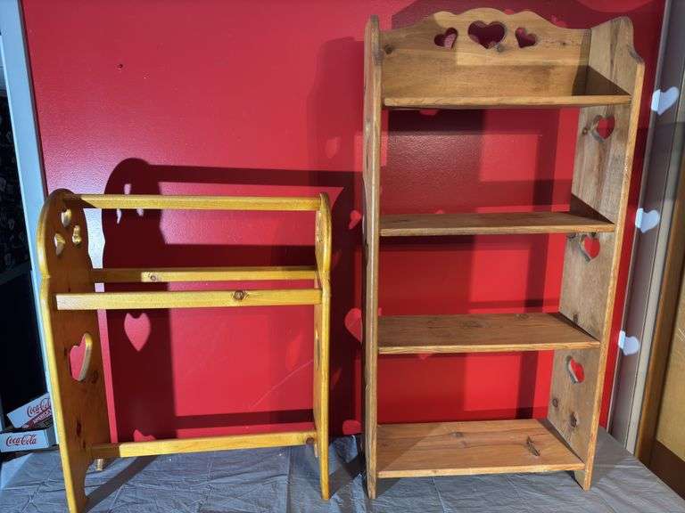 Quilt Rack & Pine Bookshelf