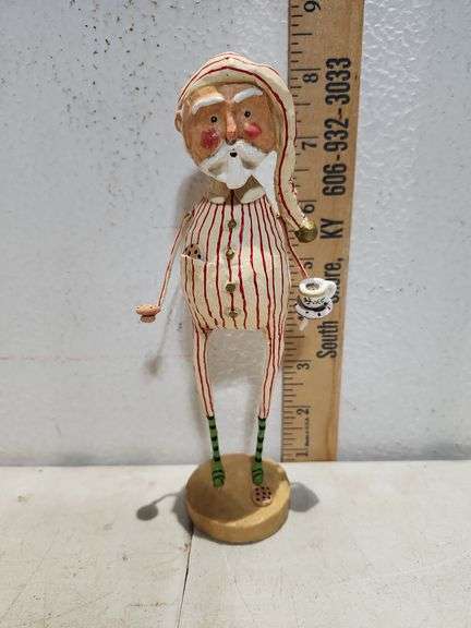 New Lori C Mitchell Late Night Snack Santa Figure