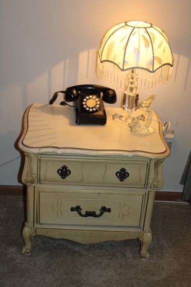 French Provincial Bedside Chest & Contents