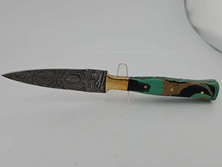 Damascus Dagger w/ Leather Sheath