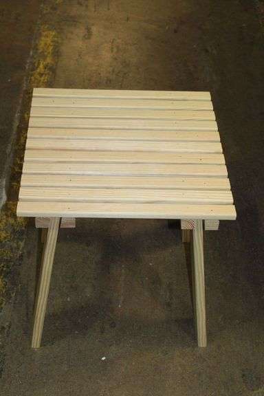 New Amish Built Slatted Side Table