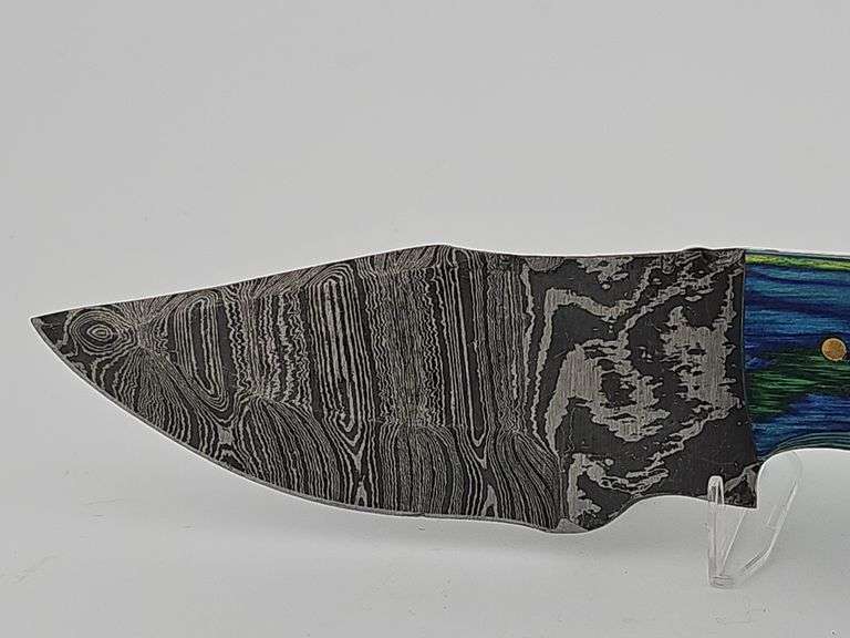 Premium Damascus Steel Hunting Knife with Leather Sheath main image 1