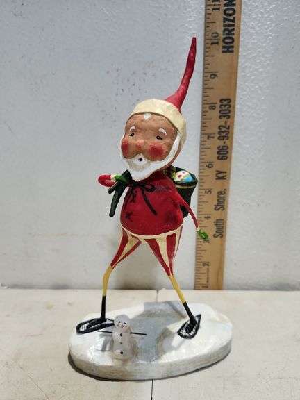 New In Box Lori C Mitchell ESC Snow Shoe Santa Figure