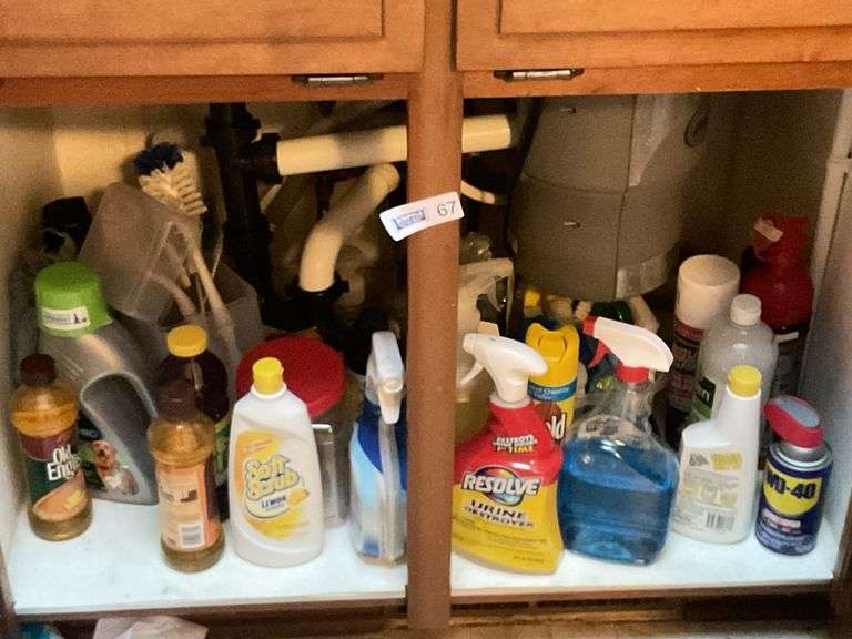 Contents Of Cabinet Under Sink.