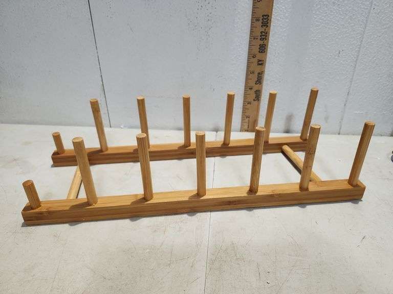 New In Package Bamboo Wooden Dish Rack/Wall Hook
