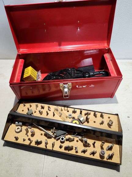Metal Toolbox with Router Bits