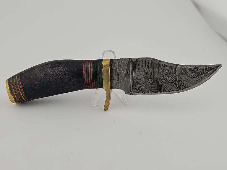 Damascus Handy Knife w/ Leather Sheath