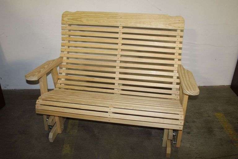 New Amish Built Slatted Glider Bench