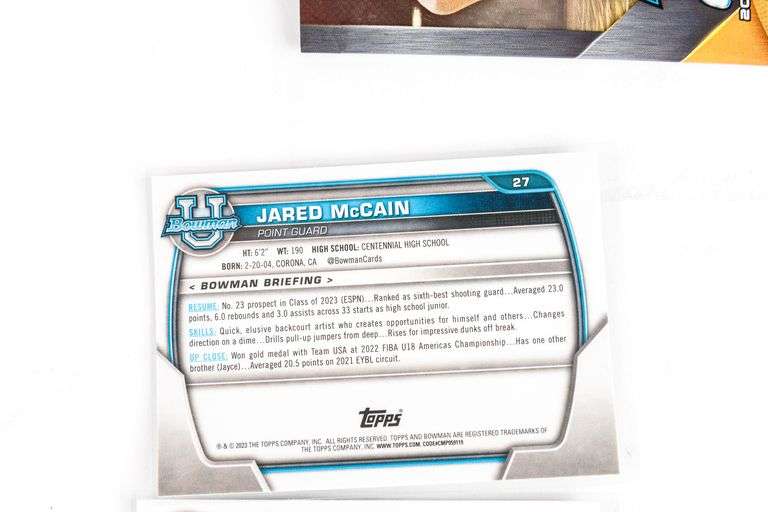 Bowman College Basketball Cards 2022-2023