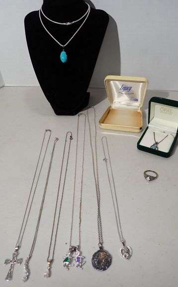 Sterling Silver Jewelry - Sterling Necklaces w/pendants & Sterling Ring (42.2g)