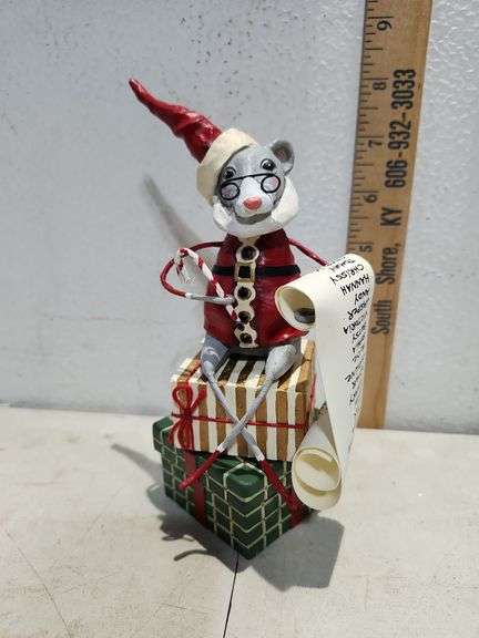 New In Box Lori C Mitchell Christmas Mouse Figure