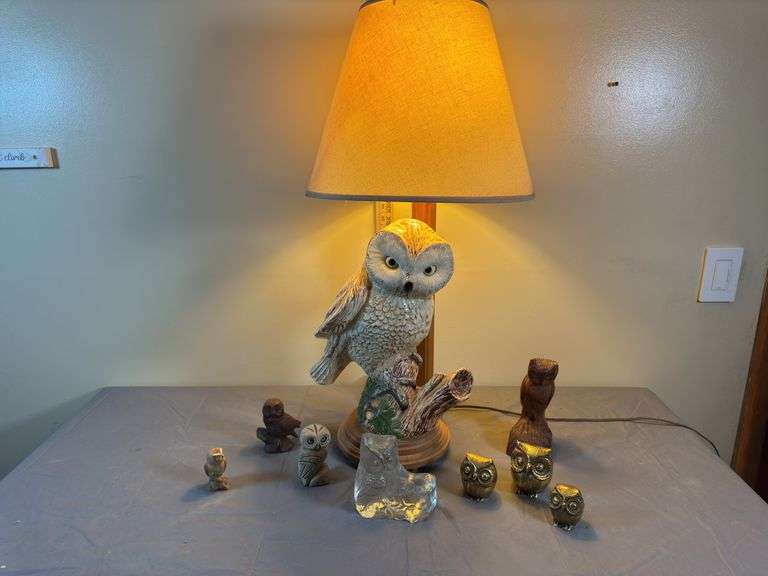 Quirky Owl Lamp & Owl Figures