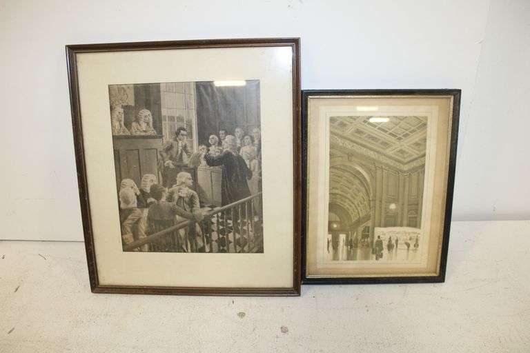 18th Cen. Court Print  & Architectural Study Print