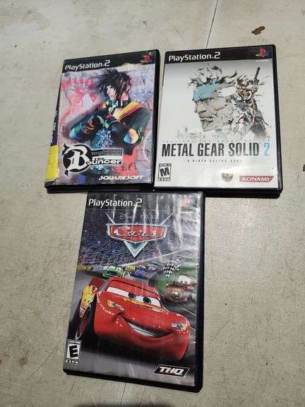 Playstation 2 Games Cars, Metal Gear Solid and The Bouncer