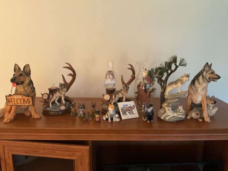 Ceramic Dog Figurines - Good Condition.