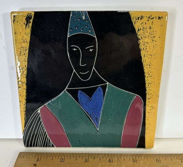 Tamara Jaeger John King 1996 Art Pottery Tile Morocan Stars