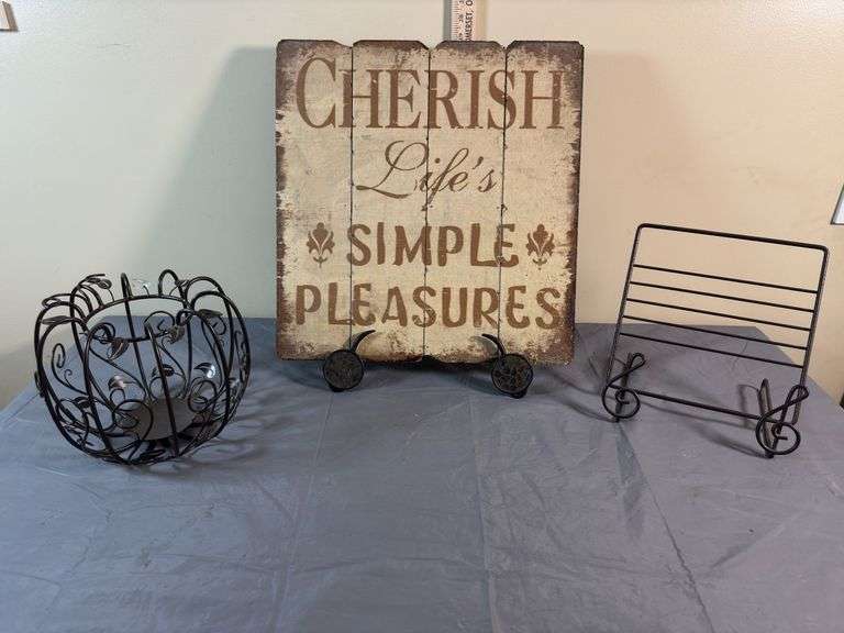 Sign and Metal Decor