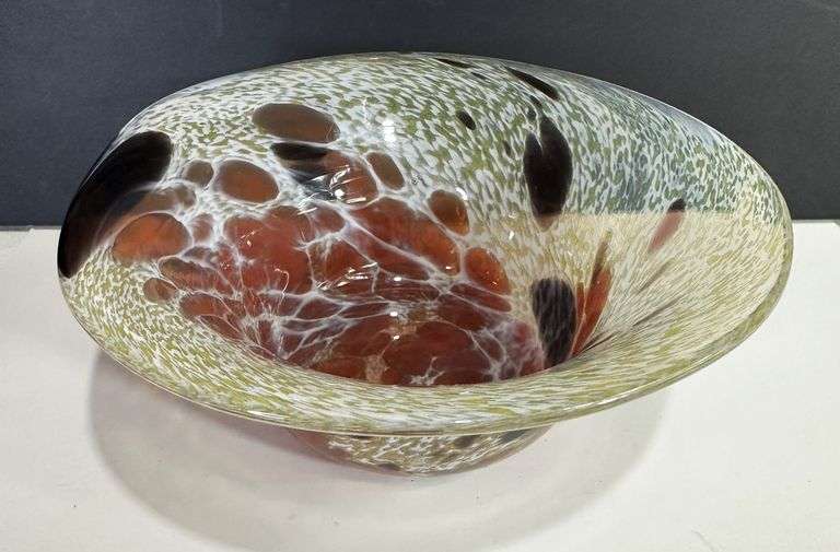 Lake Superior Art Glass Catchall Spotted Bowl